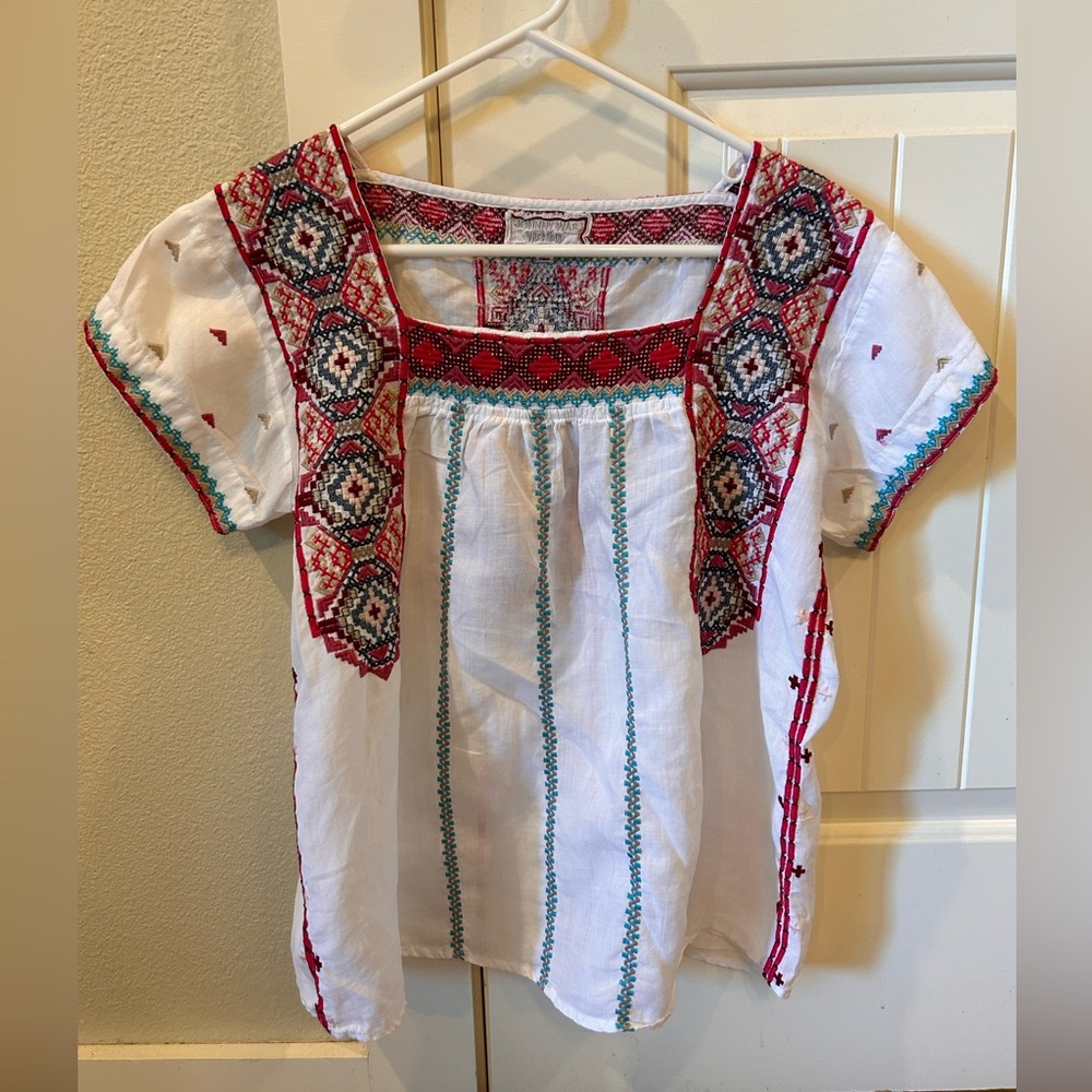 Embroidered Johnny Was short sleeve top size Small